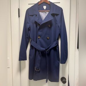 JCrew Factory Navy Trench sz 10